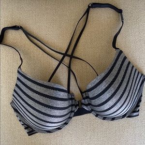 Strappy striped bra NWOT